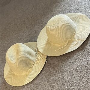 Wide Brim Straw Sun Hats - Light Natural